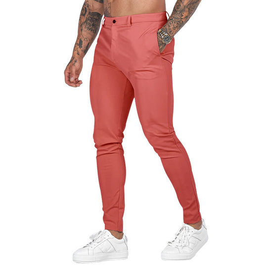 Herren Slim Fit Trousers aus elastischem Material mit seitlichen Taschen Heidi-Mode