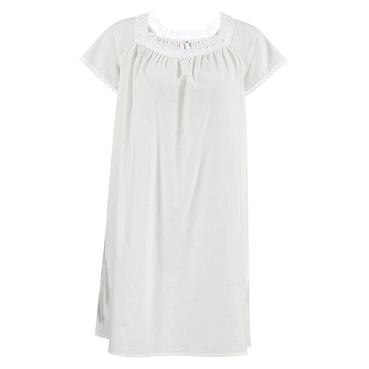 Damen Nachthemd mit feinen Spitzenverzierungen Heidi-Mode