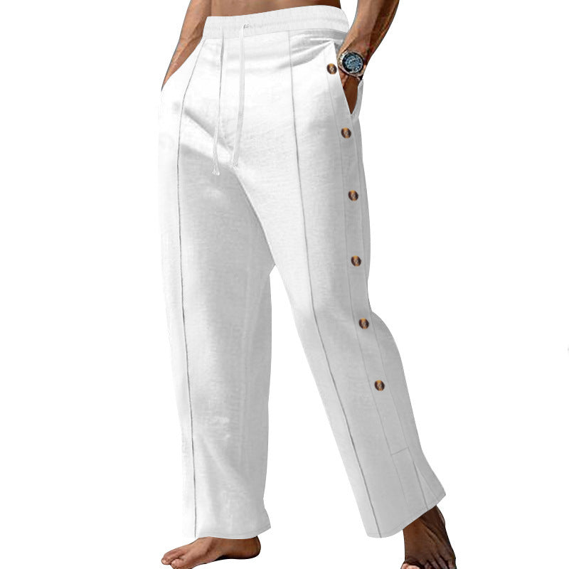 Herren Elegante Freizeithose mit verstellbarem Bund und praktischen Druckknöpfen Heidi-Mode