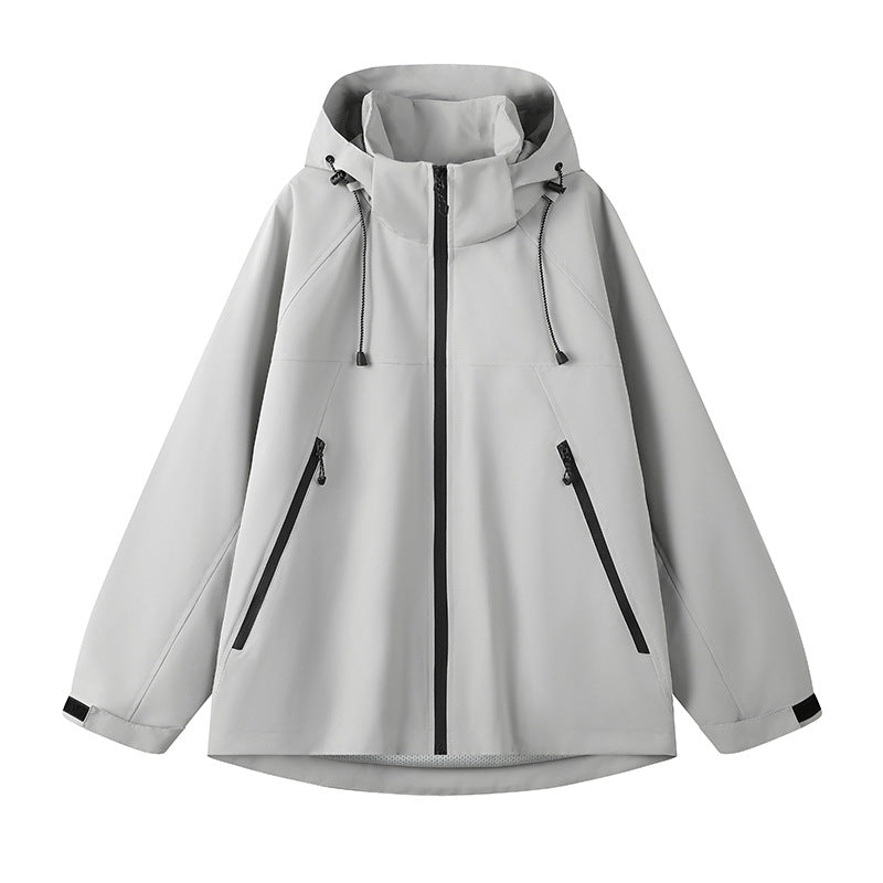 Damen technische Outdoor-Jacke mit verstellbarer Kapuze und funktionalen Reißverschlusstaschen Heidi-Mode