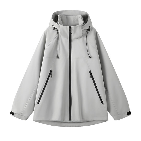 Damen technische Outdoor-Jacke mit verstellbarer Kapuze und funktionalen Reißverschlusstaschen Heidi-Mode