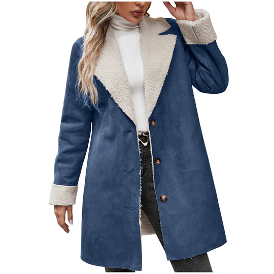 Damen kuscheliger Oversized-Mantel mit schickem Kragen Heidi-Mode