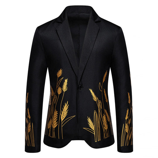 Damen Eleganter Blazer mit kunstvollem Pflanzenmuster und feiner Textur Heidi-Mode