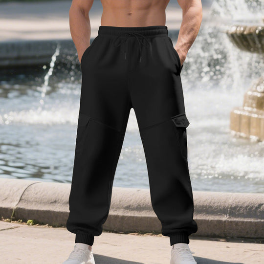 Herren Cargo-Jogginghose mit seitlichen Taschen und elastischem Bund Heidi-Mode