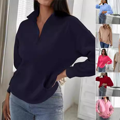 Damen bequemer Stehkragen Pullover Heidi-Mode