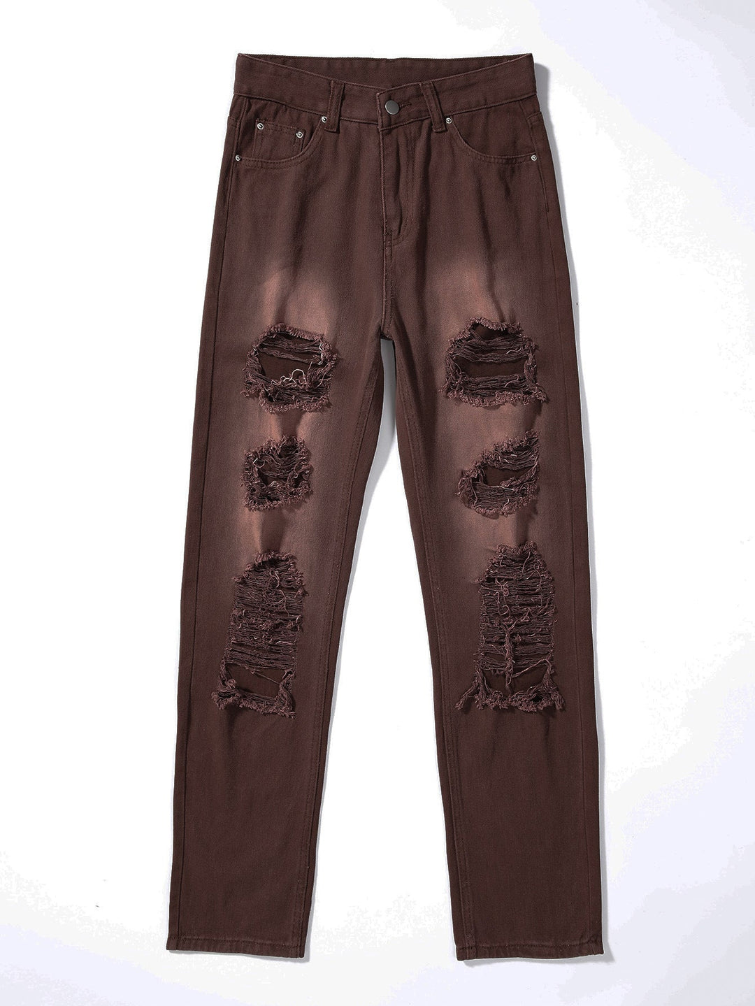 Heidi-Mode | Damen High Waist Locker Sitzende Jeans mit Rissen und Löchern