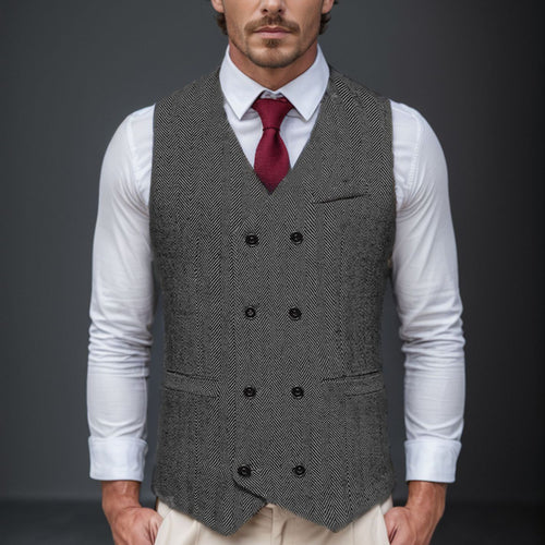Herren stilvolle Weste im Hahnentrittmuster Heidi-Mode