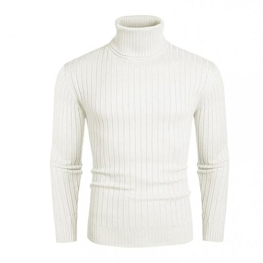 Herren Rollkragenpullover aus elastischem Strickmaterial mit feinem Rippendesign Heidi-Mode