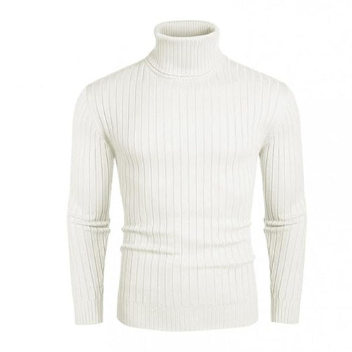 Herren Rollkragenpullover aus elastischem Strickmaterial mit feinem Rippendesign Heidi-Mode