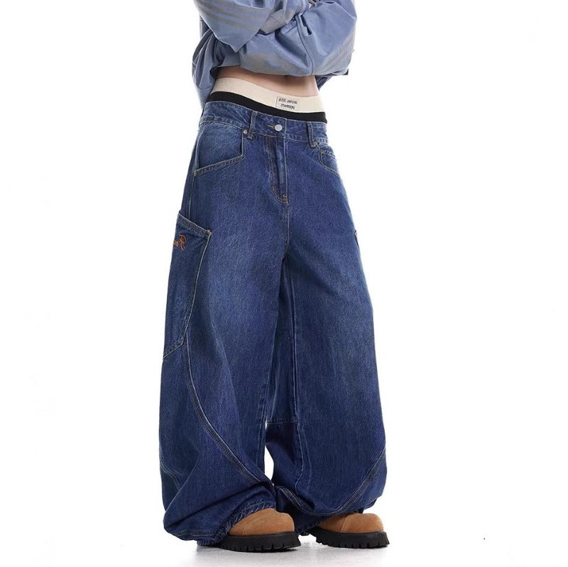 Damen Baggy-Jeans mit weitem Schnitt und praktischen Cargotaschen Heidi-Mode