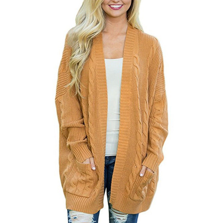 Damen Grobstrick Cardigan mit tiefen Taschen und eleganter Struktur Heidi-Mode