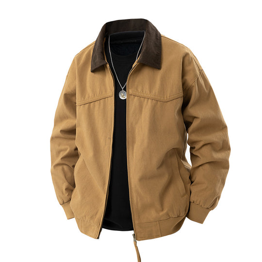 Herren leichte Utility-Jacke mit Stehkragen und praktischen Taschen Heidi-Mode