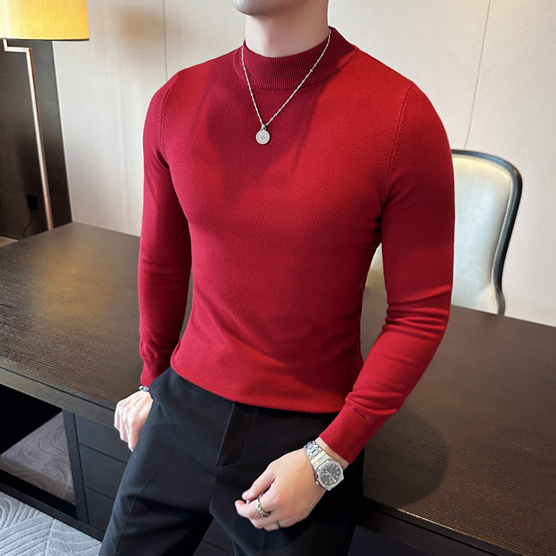 Herren modischer Pullover mit hohem Kragen und eleganter Passform Heidi-Mode