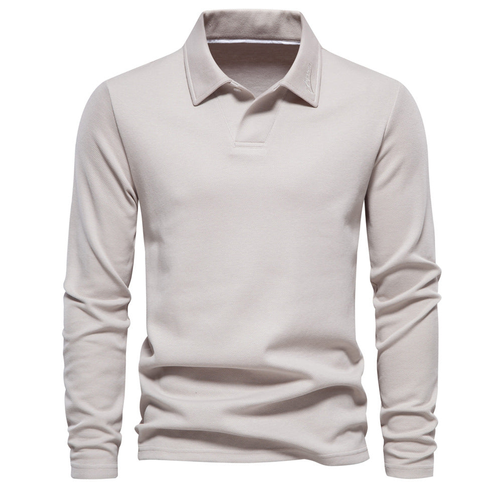 Herren Langarm Poloshirt aus atmungsaktivem Baumwollmix mit modischen Akzenten Heidi-Mode