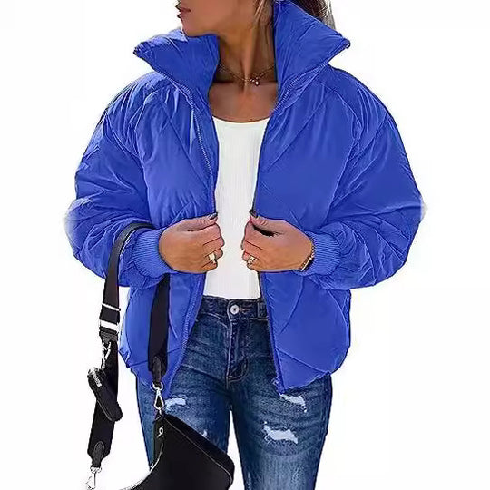 Damen Wärmeisolierte Steppjacke mit hohem Kragen und elastischen Bündchen Heidi-Mode