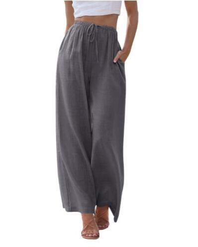Damen Weite Palazzo-Hose mit elastischem Bund und praktischen Taschen Heidi-Mode