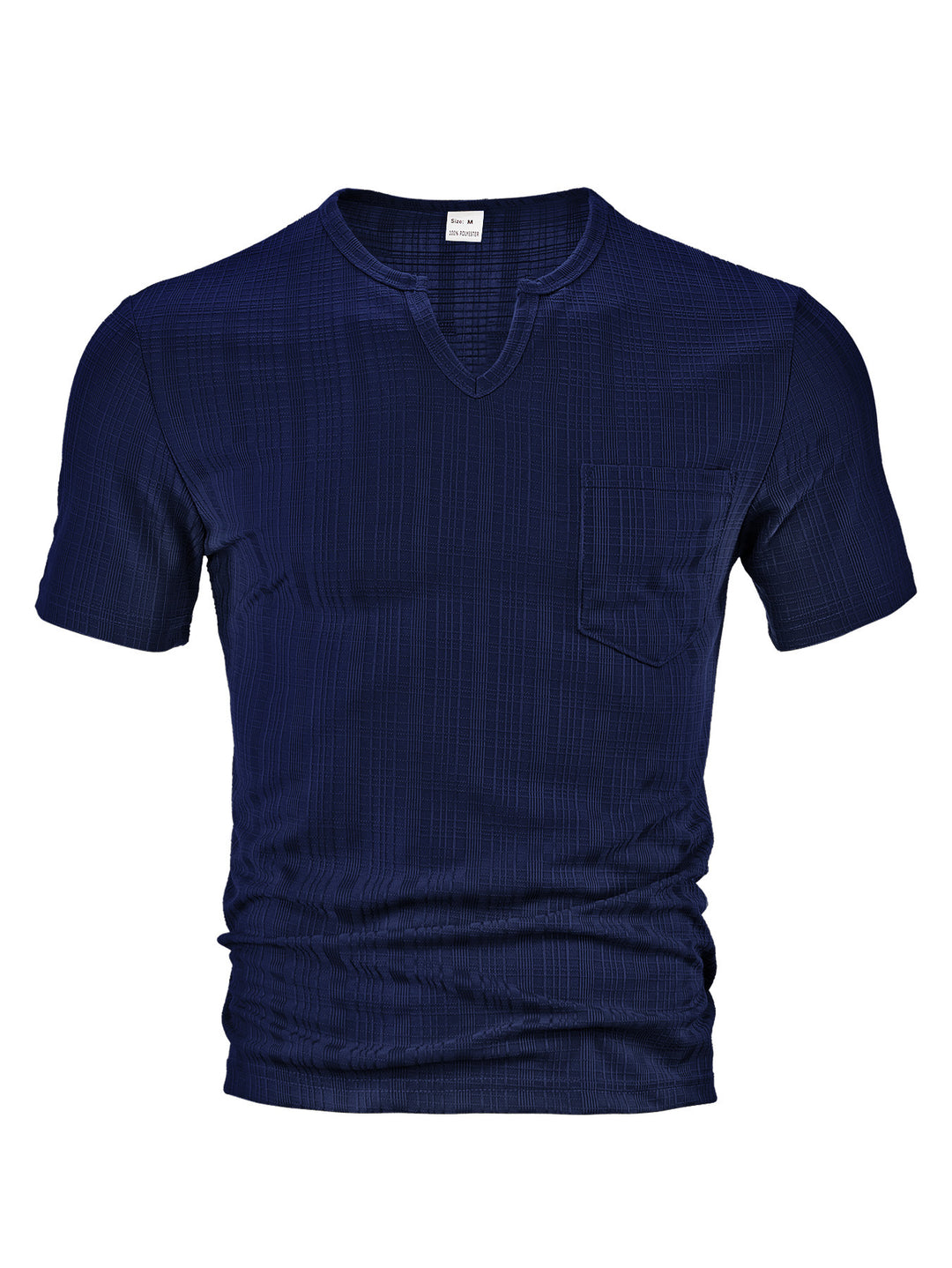 Herren Kurzarm T-Shirt mit V-Ausschnitt und Brusttasche Heidi-Mode