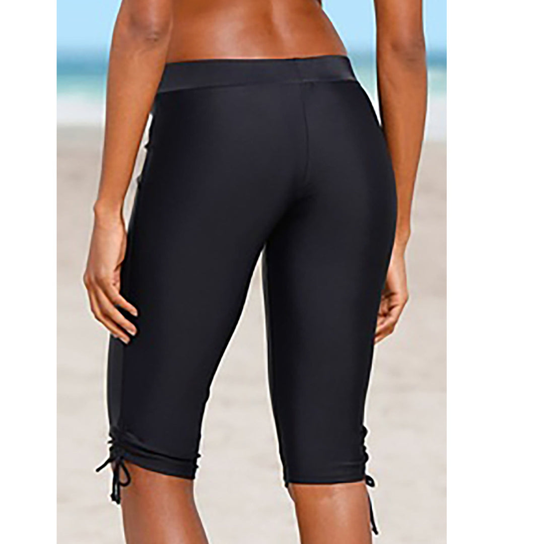 Damen Sportliche Radlerhose mit dekorativen Schnürdetails Heidi-Mode