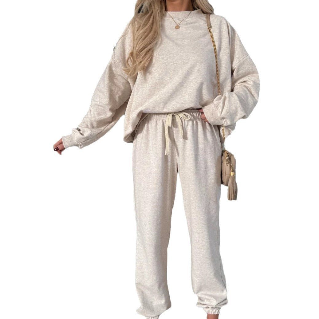 Damen lässiges Freizeit-Loungewear-Set mit elastischem Bund und oversize Schnitt Heidi-Mode