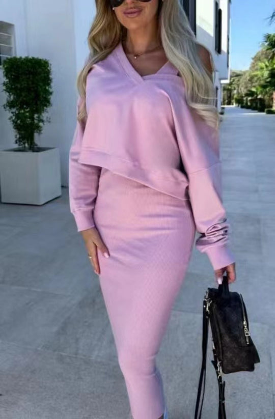 Damen elegantes Set aus Pullover und Bleistiftrock Heidi-Mode