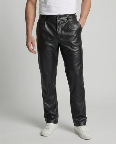 Herren Kunstlederhose elegant geschnitten