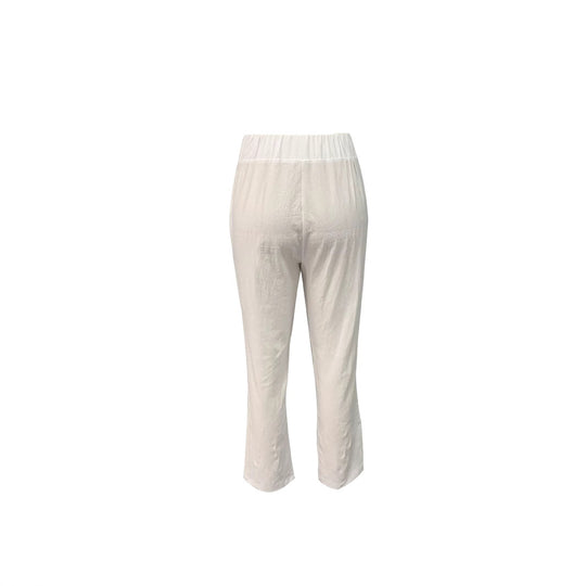 Damen Leichte und luftige Leinenhose mit elastischem Hüftbund und Seitentaschen Heidi-Mode