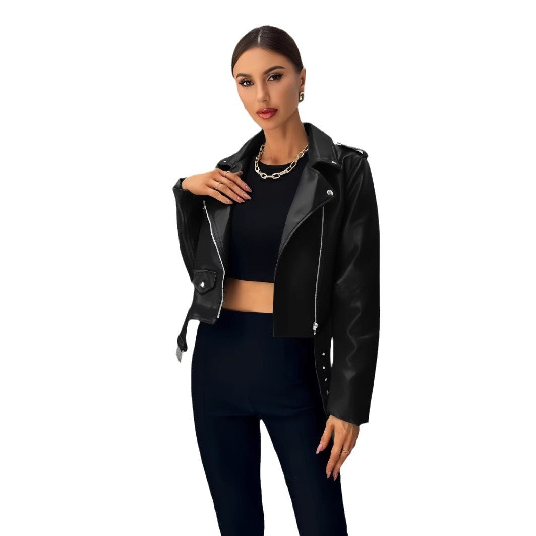 Damen cropped Bikerjacke Heidi-Mode