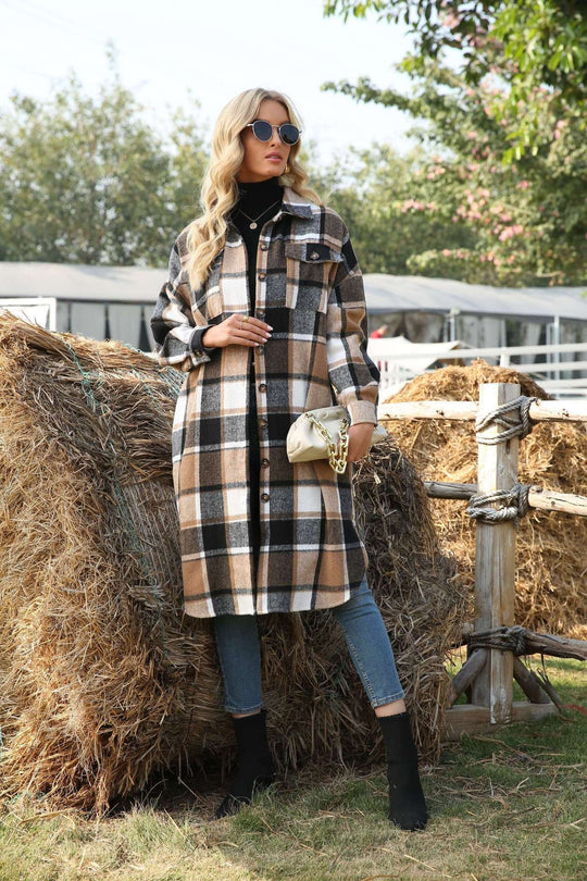 Damen Karierte Overshirtjacke Heidi-Mode