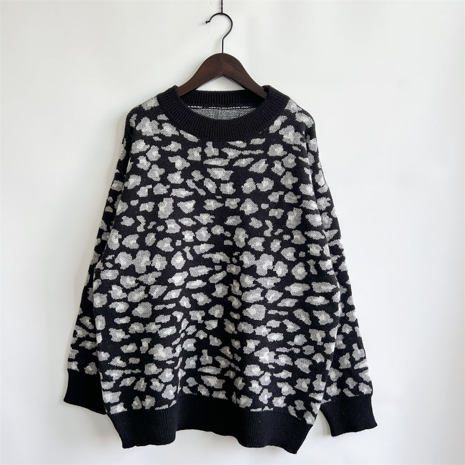 Damen legerer Pullover mit tierischem Muster Heidi-Mode