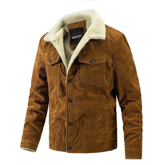 Herren kuschelige Cord-Jacke mit warmem Futter Heidi-Mode