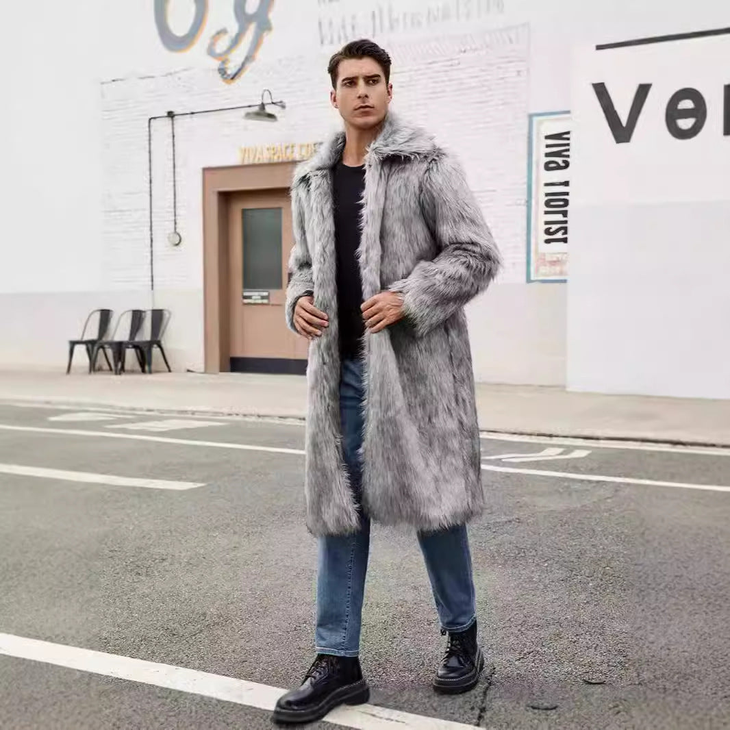 Herren Eleganter Kunstfell-Teddy-Mantel Heidi-Mode