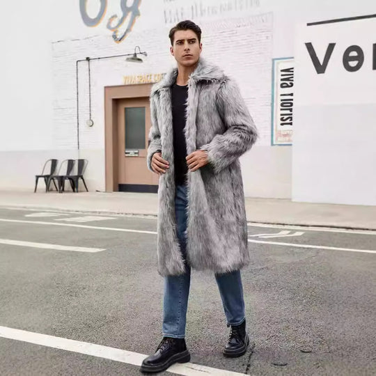 Herren Eleganter Kunstfell-Teddy-Mantel Heidi-Mode