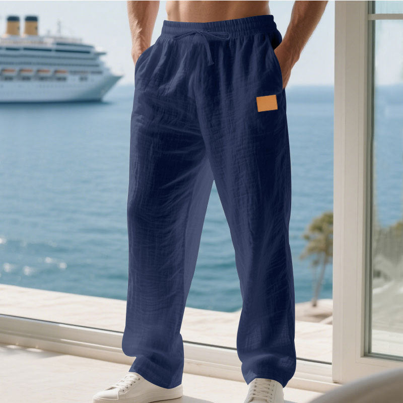 Herren Bequeme und luftige Sommerhose aus leichtem Leinenmaterial Heidi-Mode