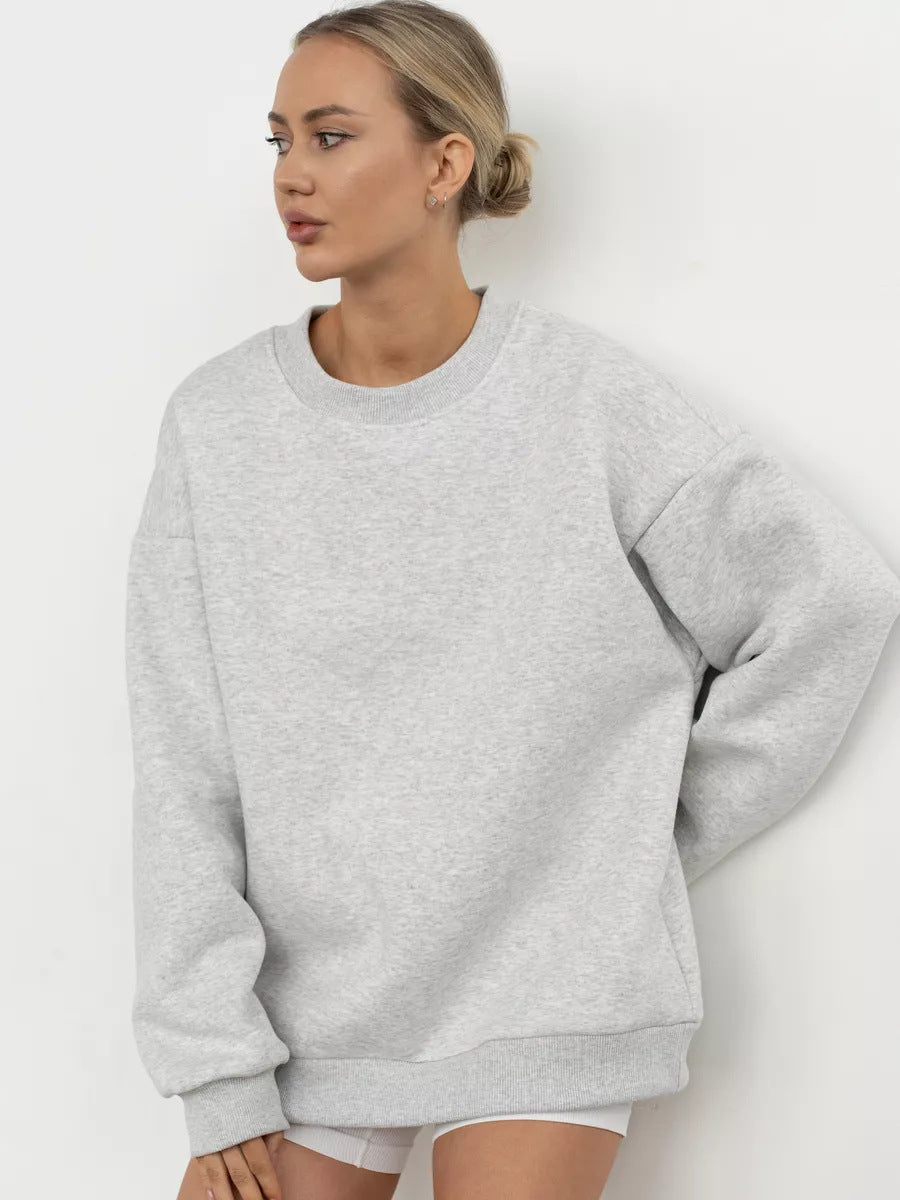 Damen lässiges Over-Sized Sweatshirt mit Oversized-Schnitt und weichen Baumwollmaterialien Heidi-Mode