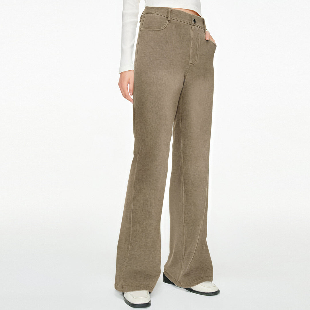 Damen weite Jeanshose mit hohen Bündchen und komfortablem Schnitt Heidi-Mode