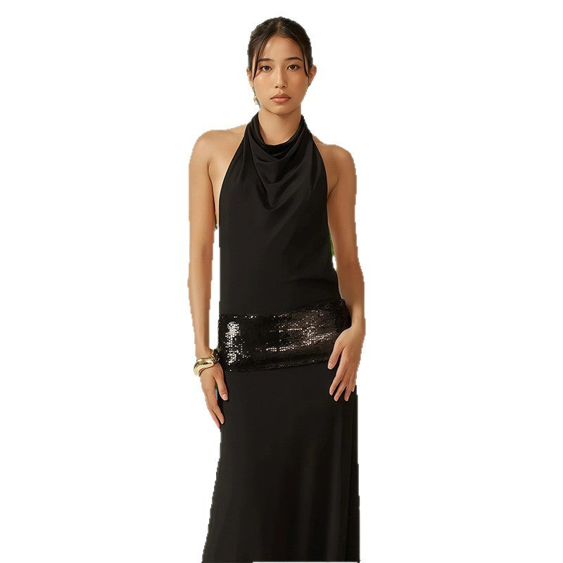 Damen Elegantes Abendkleid mit schimmerndem Gürtel Heidi-Mode