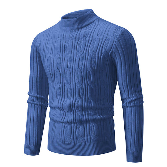 Herren Rollkragenpullover mit strukturiertem Zopfmuster und angenehmer Passform Heidi-Mode