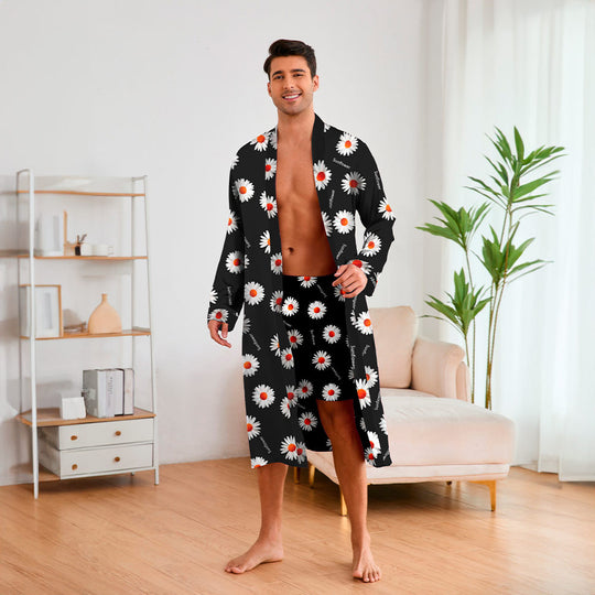 Herren Kimono mit modernem Muster und Gürtel – Heidi-Mode
