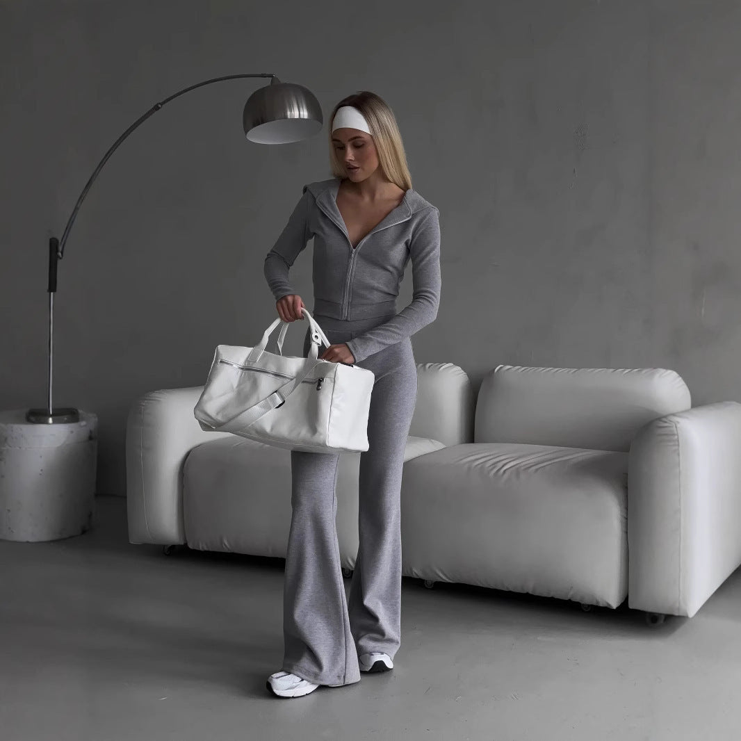 Damen moderner Zip-Hoodie mit passender Jogginghose Heidi-Mode