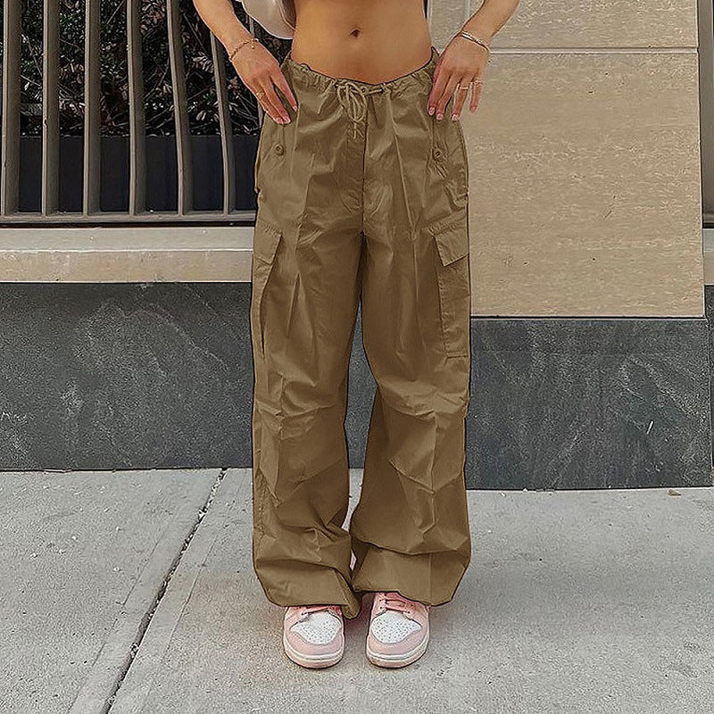 Damen Bequeme Cargo-Hose mit elastischem Bund und praktischen Taschen Heidi-Mode