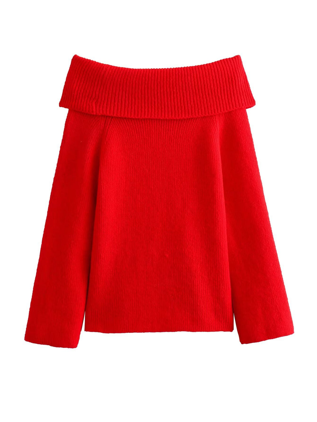 Damen lässiger Pullover mit weitem Kragen und strukturierter Maschenart Heidi-Mode