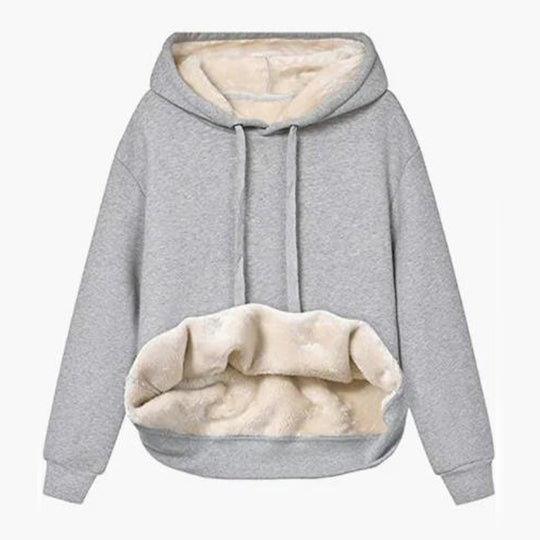 Damen Kuscheliger Kapuzenpullover mit Fleece-Futter Heidi-Mode