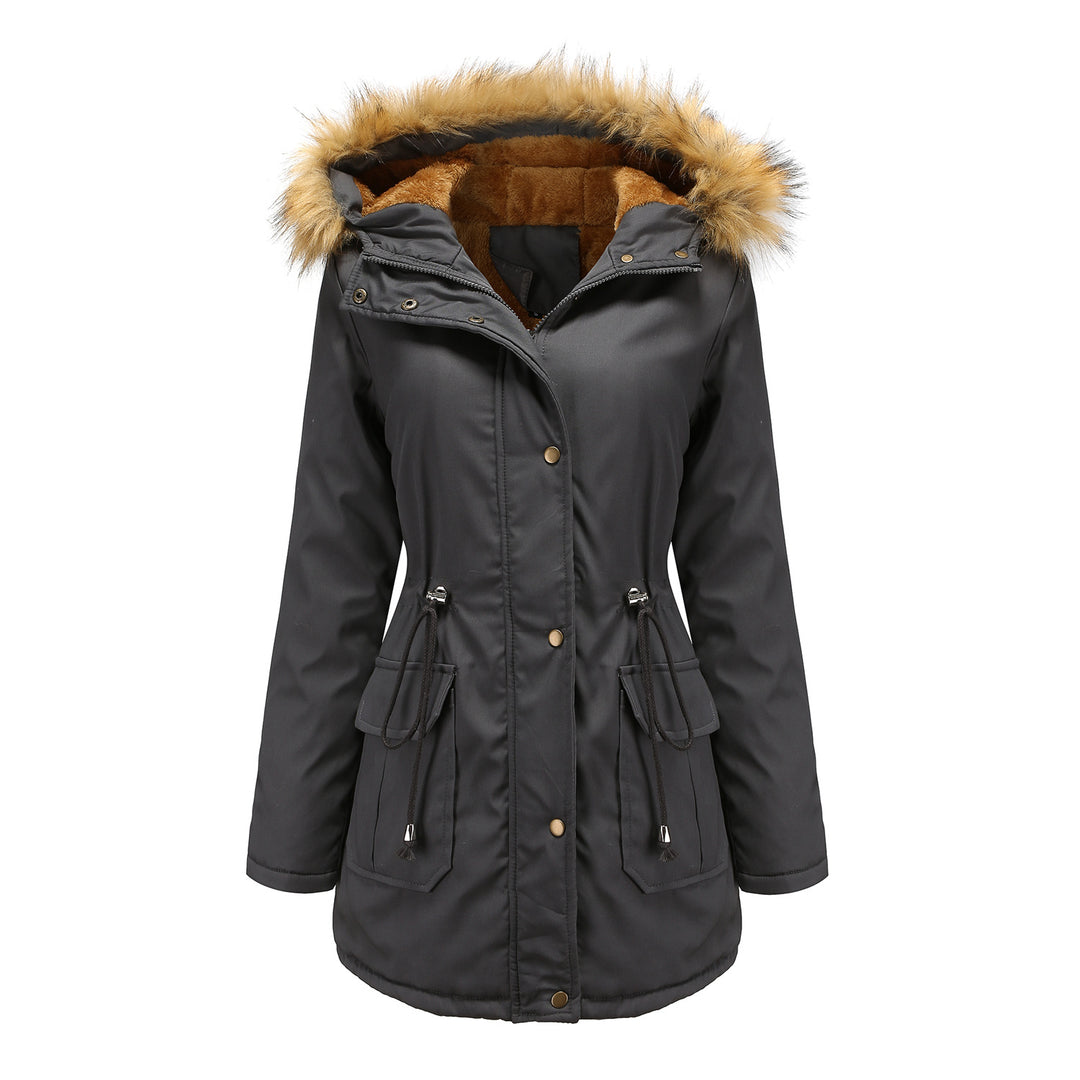 Damen warme Outdoor-Parka mit abnehmbarer Kapuze und luxuriösem Kunstfell Heidi-Mode
