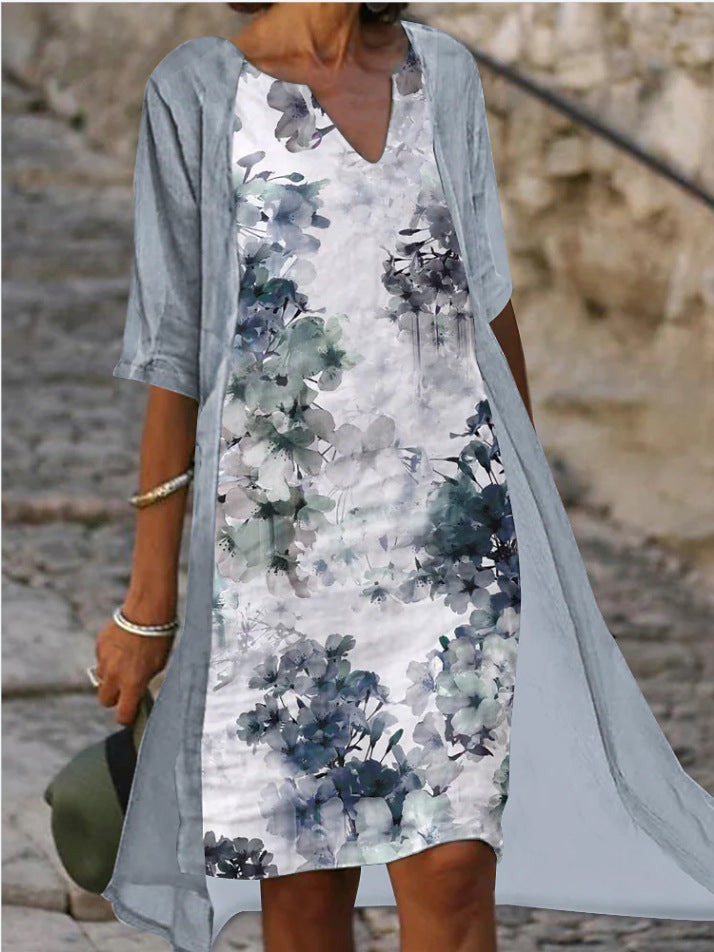 Damen leichtes Sommerkleid mit floralem Design Heidi-Mode