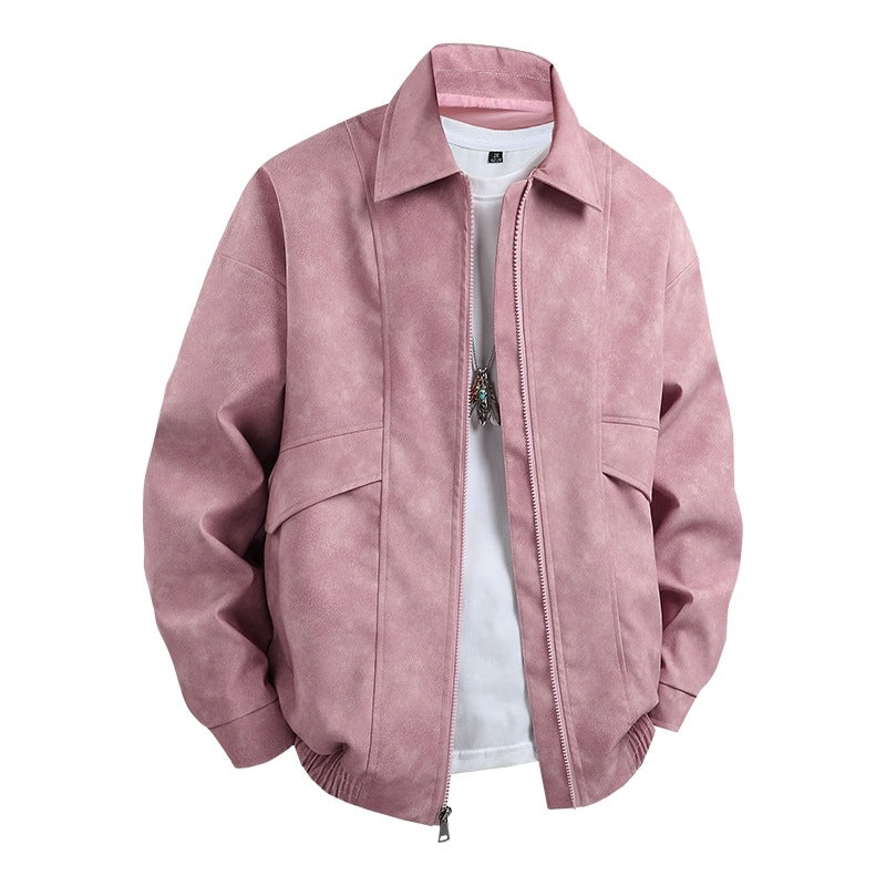 Herren Übergangsjacke im lässigen Vintage-Stil mit seitlichen Eingrifftaschen und elastischen Bündchen Heidi-Mode