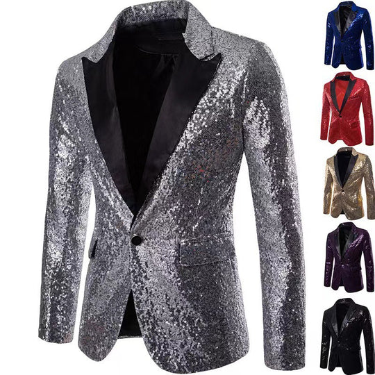 Herren schimmernder Pailletten Blazer Heidi-Mode