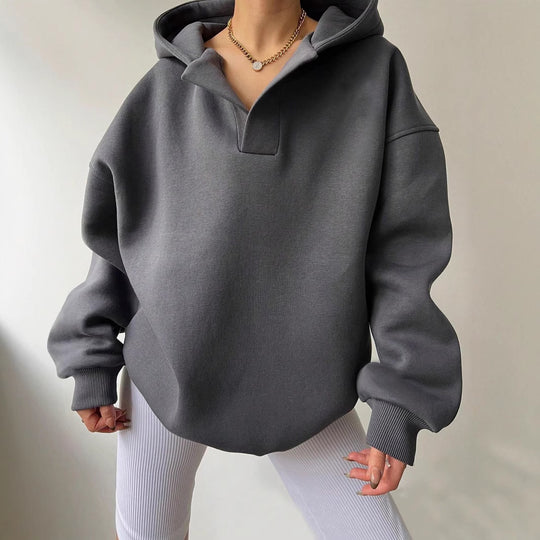 Damen Oversized Kapuzenpullover mit modischem Schnitt und legerem Look Heidi-Mode