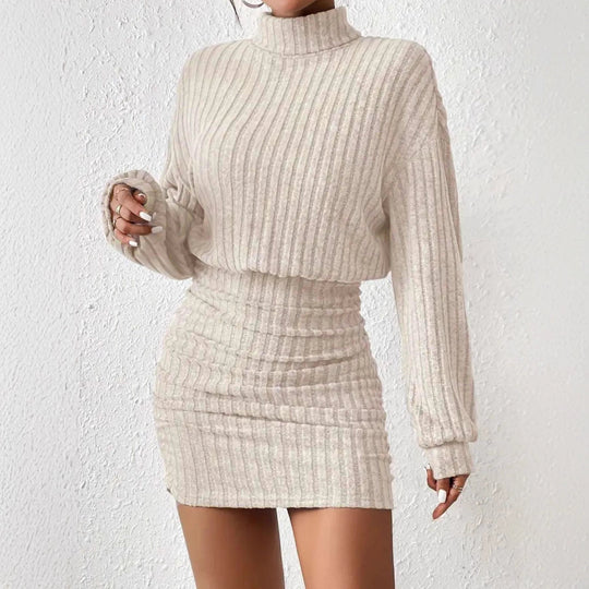 Damen Hochgeschlossener Strickpullover und Rock Heidi-Mode