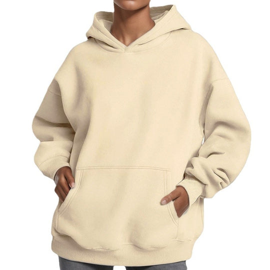 Damen Lockere Kapuzenpullover aus weichem Fleece mit Kängurutasche Heidi-Mode