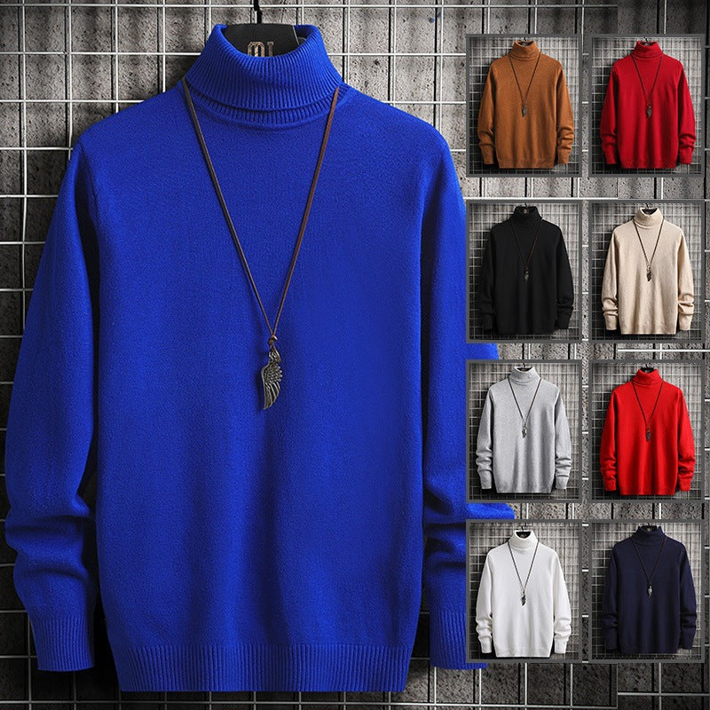 Herren stylischer Rollkragenpullover aus weichem Strickmaterial mit modernen Akzenten Heidi-Mode